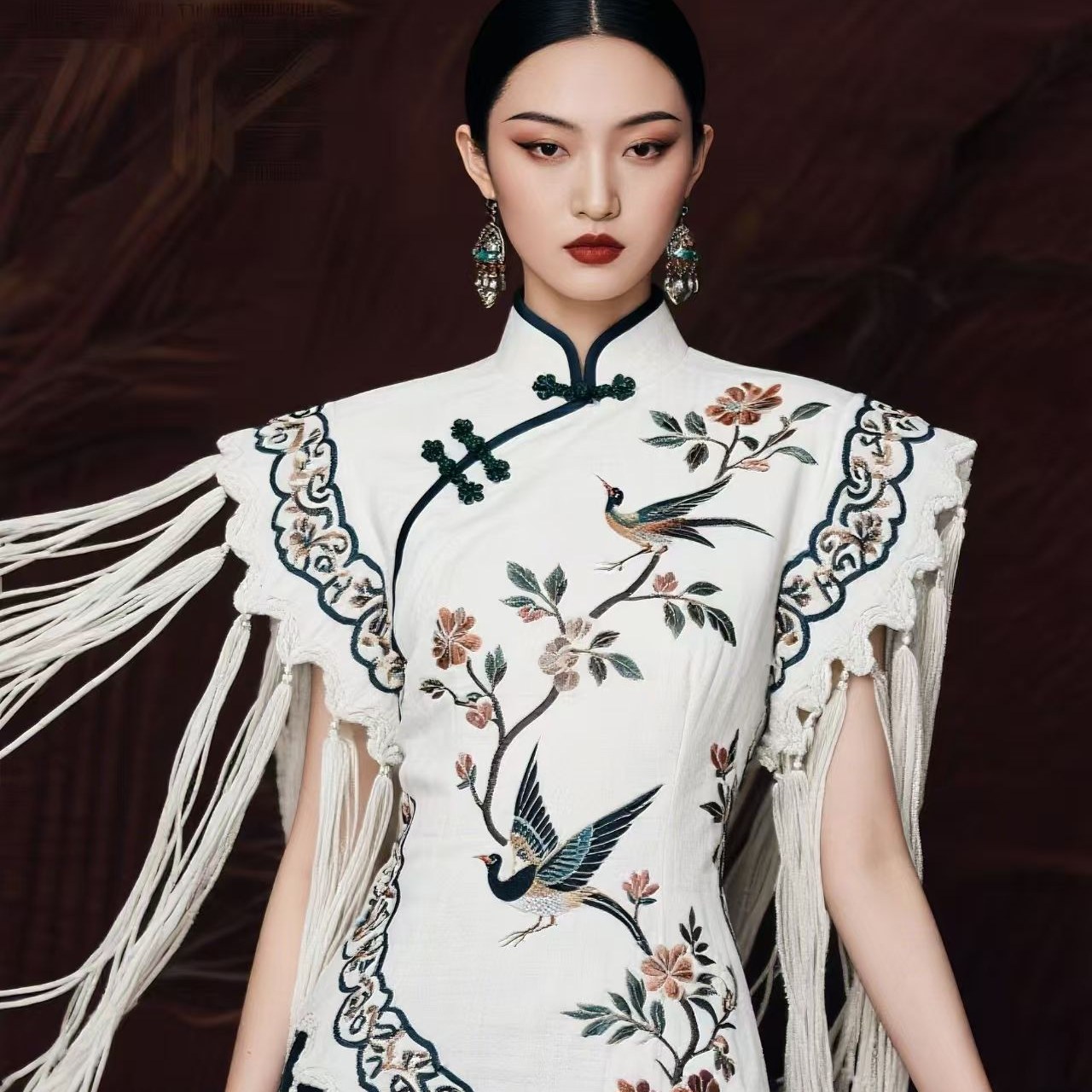 Azure Silk Long Dress