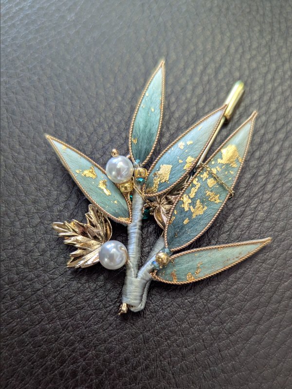 Gilded Bamboo Brooch