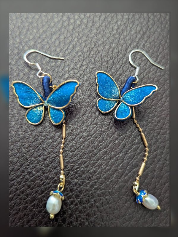 Midnight Monarch Drop Earrings