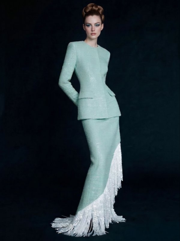 The Jade Mirage Bouclé Suit